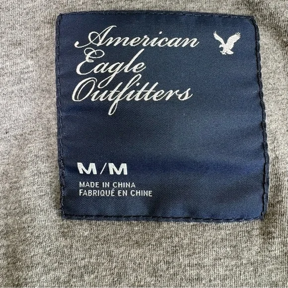 American Eagle Down Feather Puffer Jacket M White Faux Fur Hood Y2K Snow Bunny - Picture 13 of 15